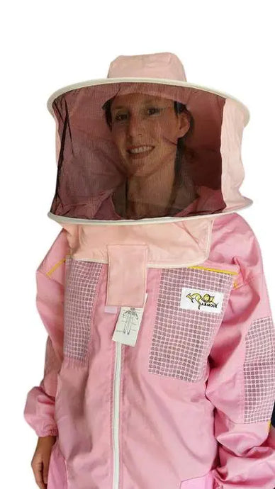 Oz Armour Pink Poly Cotton Semi Ventilated Beekeeping Suit With Hat Veil UK OZ ARMOUR