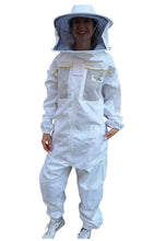 Cargar imagen en el visor de la galería, Oz Armour Poly Cotton Semi Ventilated Beekeeping Suit With Fencing Veil + Free Round Brim Hat Veil UK OZ ARMOUR
