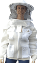 Cargar imagen en el visor de la galería, Oz Armour Double Layer Mesh Ventilated Beekeeping Jacket with Round Hat Veil UK OZ ARMOUR
