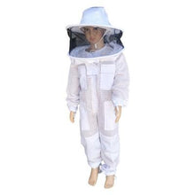 Afbeelding in Gallery-weergave laden, Oz Armour 3 Layer Beekeeping Suit for Kids With Round Hat Veil UK OZ ARMOUR
