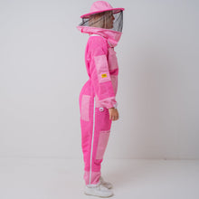 Cargar imagen en el visor de la galería, PINK OZ ARMOUR 3 Layer Mesh Ventilated Beekeeping Suit With Round Hat Veil OZ ARMOUR
