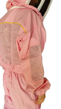 Charger l&#39;image dans la galerie, Oz Armour Pink Poly Cotton Semi Ventilated Beekeeping Suit With Fencing Veil UK OZ ARMOUR
